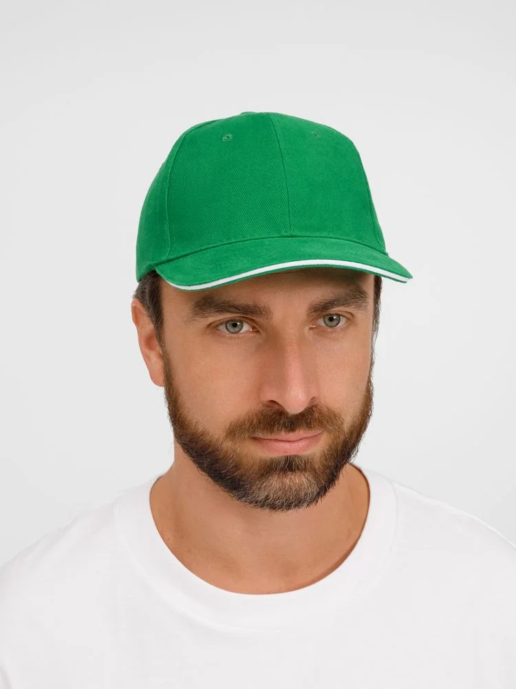 Бейсболка Buffalo ярко-зеленая с белым - фото 8