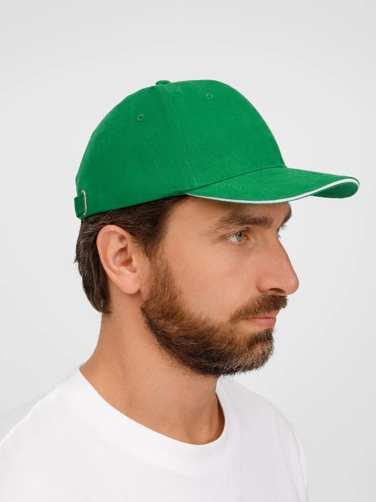 Бейсболка Buffalo ярко-зеленая с белым - фото 9