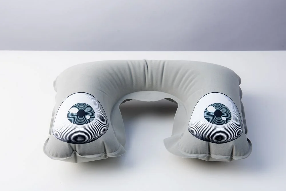 Надувная подушка под шею в чехле Sleep серая - фото 4