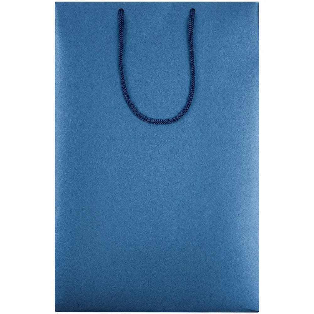 Пакет бумажный Блеск средний синий - фото 2