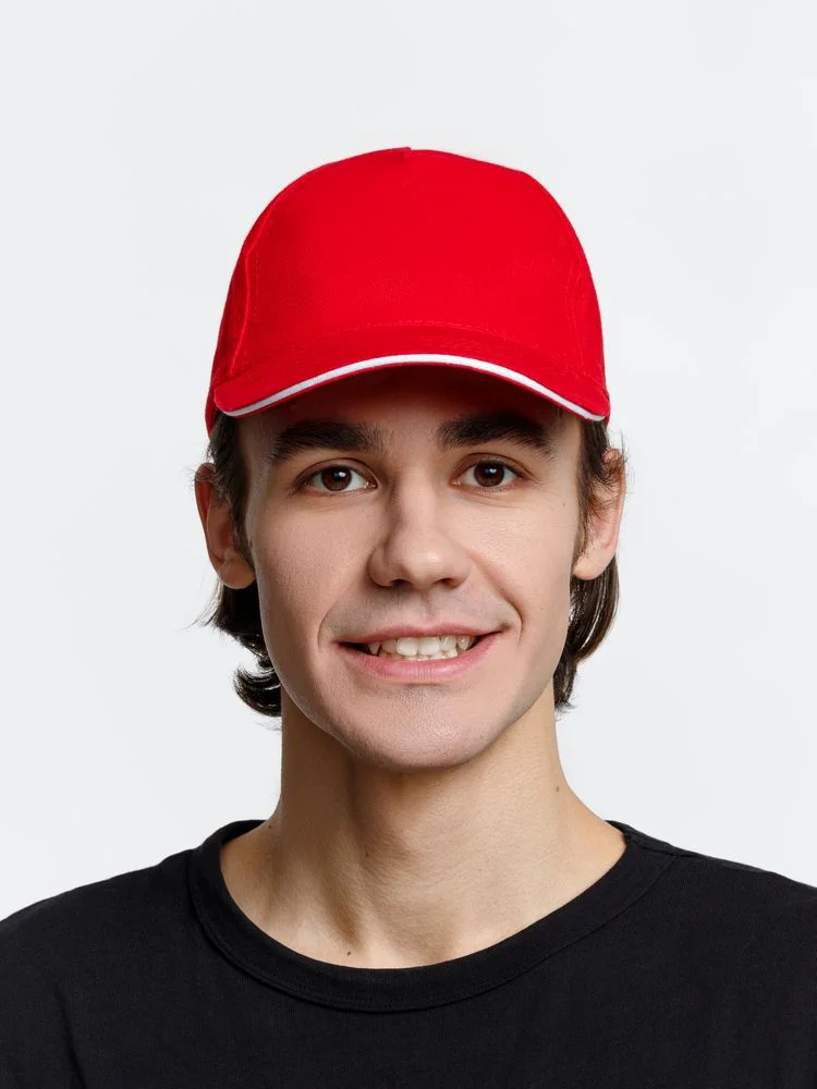 Бейсболка Long Beach, красная с белым - фото 10