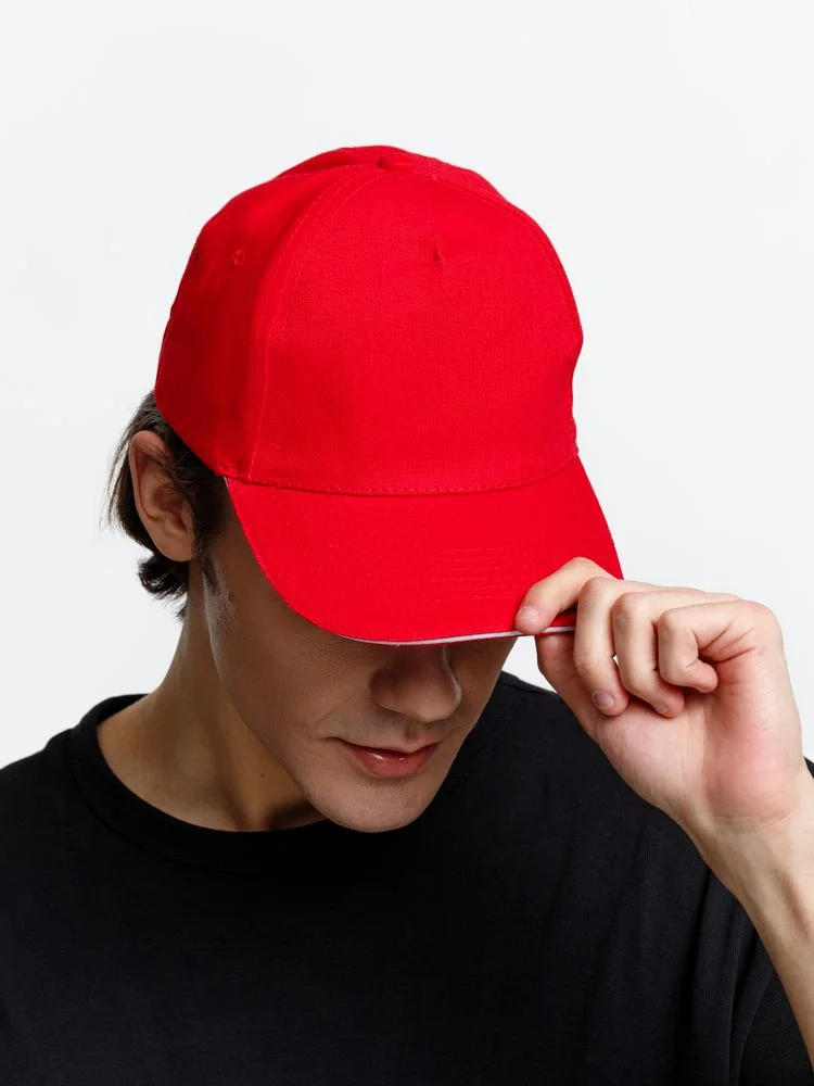 Бейсболка Long Beach, красная с белым - фото 11