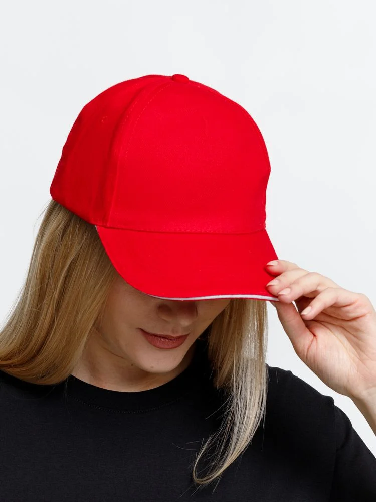 Бейсболка Long Beach, красная с белым - фото 7