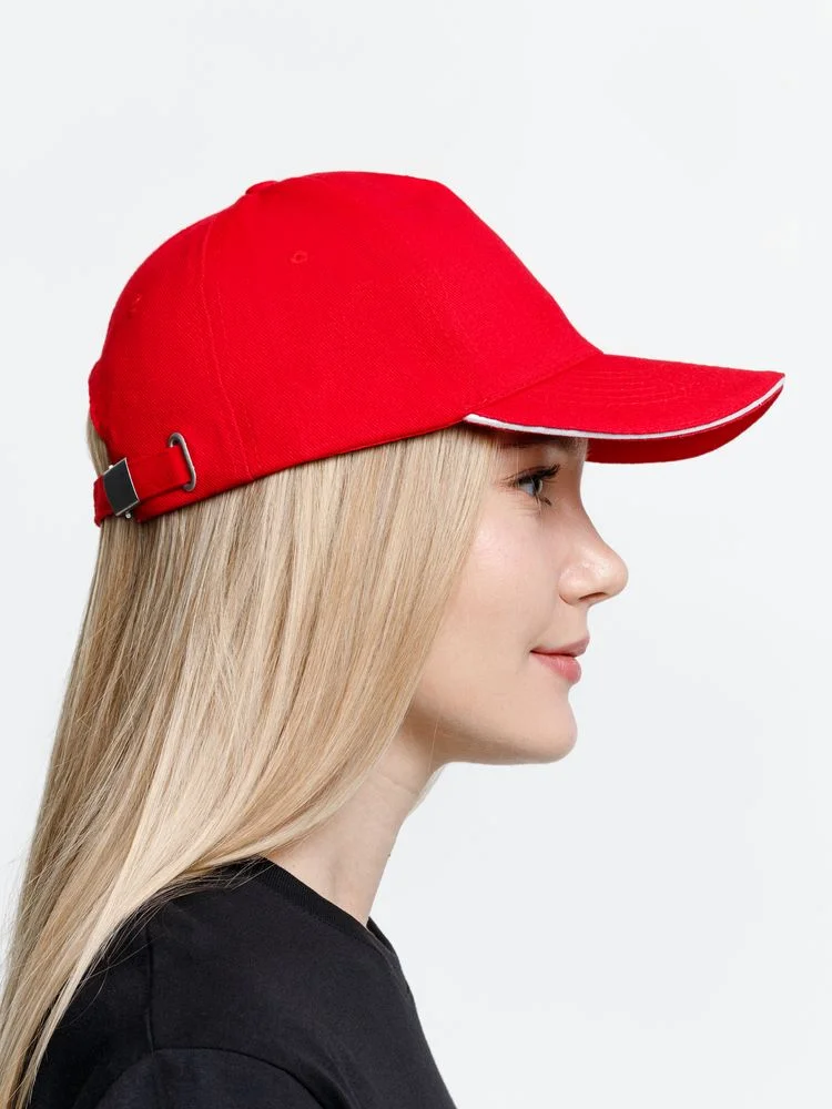 Бейсболка Long Beach, красная с белым - фото 8