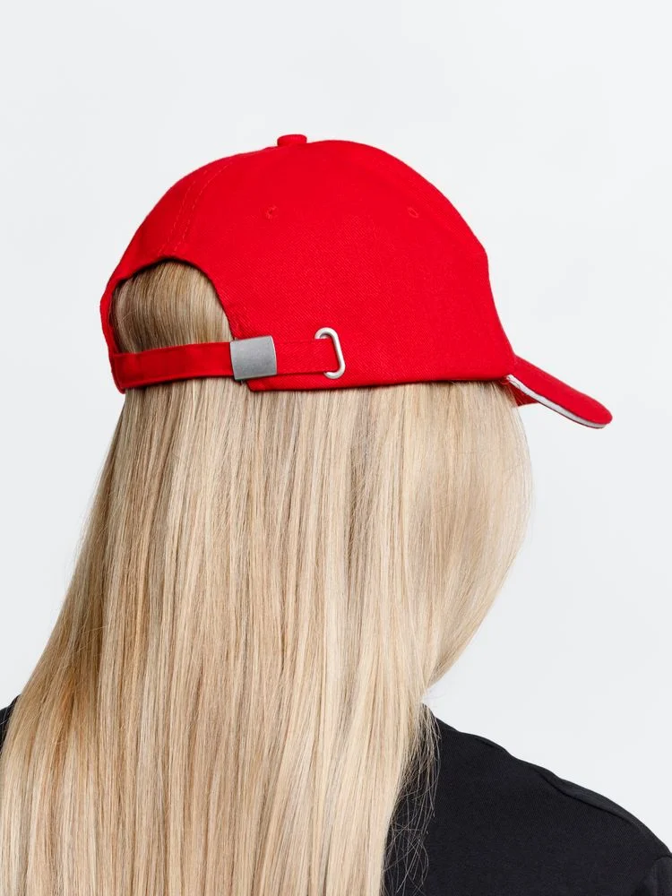 Бейсболка Long Beach, красная с белым - фото 9