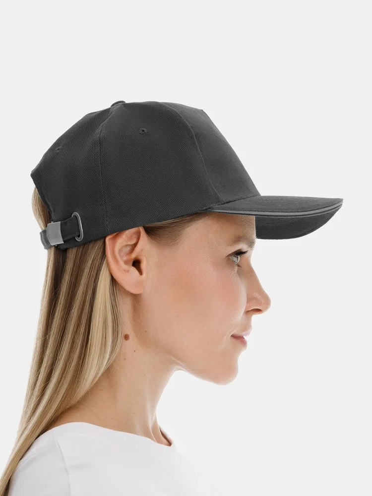 Бейсболка Long Beach, темно-серая со светло-серым - фото 7