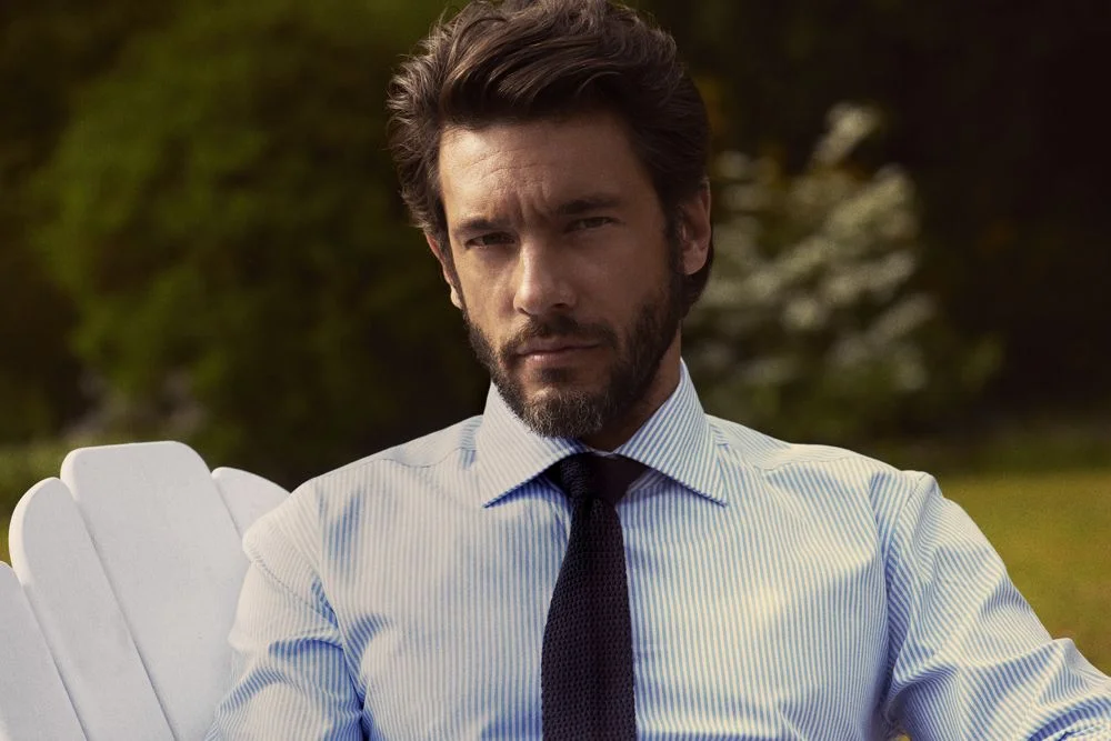 Рубашка мужская в полоску Reno, темно-синяя - фото 2