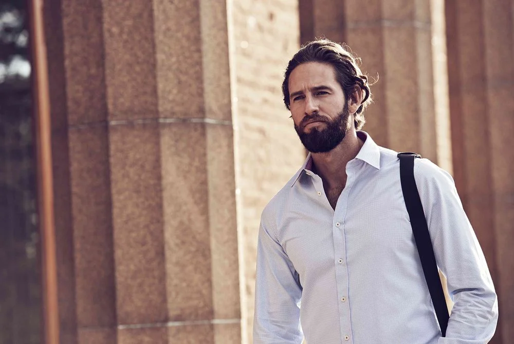 Рубашка мужская в клетку Tribeca, синяя - фото 3