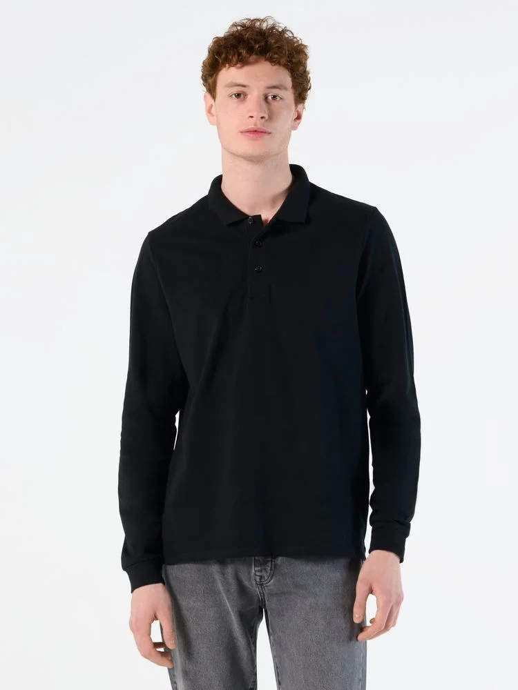 Рубашка поло мужская с длинным рукавом Winter II 210 белая - фото 4