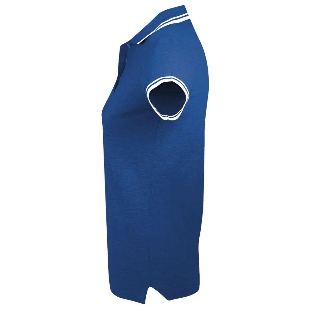 Рубашка поло женская Pasadena Women 200 с контрастной отделкой ярко-синяя с белым - фото 2