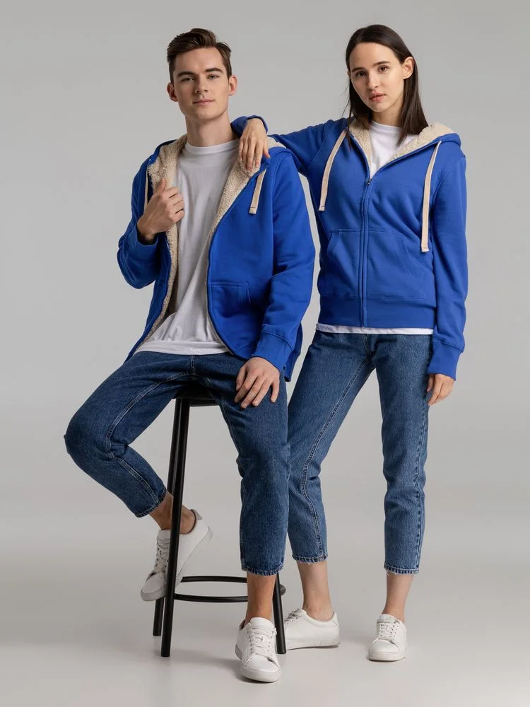 Толстовка унисекс на молнии Sherpa 280, ярко-синяя - фото 13