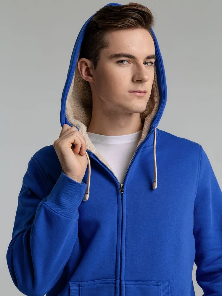 Толстовка унисекс на молнии Sherpa 280, ярко-синяя - фото 8