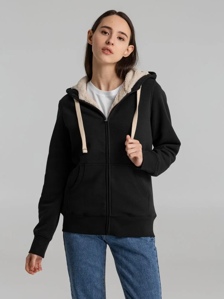 Толстовка унисекс на молнии Sherpa 280 черная - фото 5