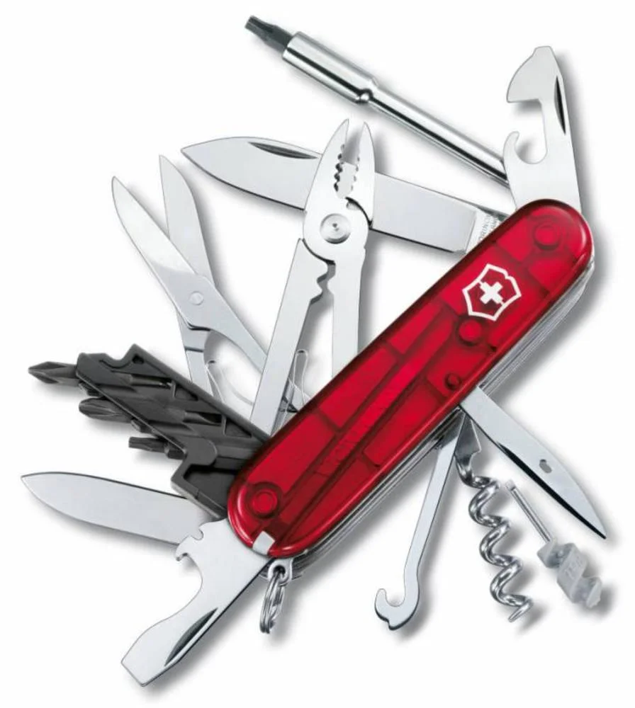 Офицерский нож CyberTool L прозрачный красный - фото 3
