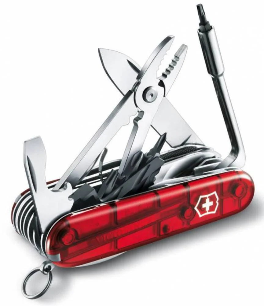 Офицерский нож CyberTool L полупрозрачный красный - фото 2