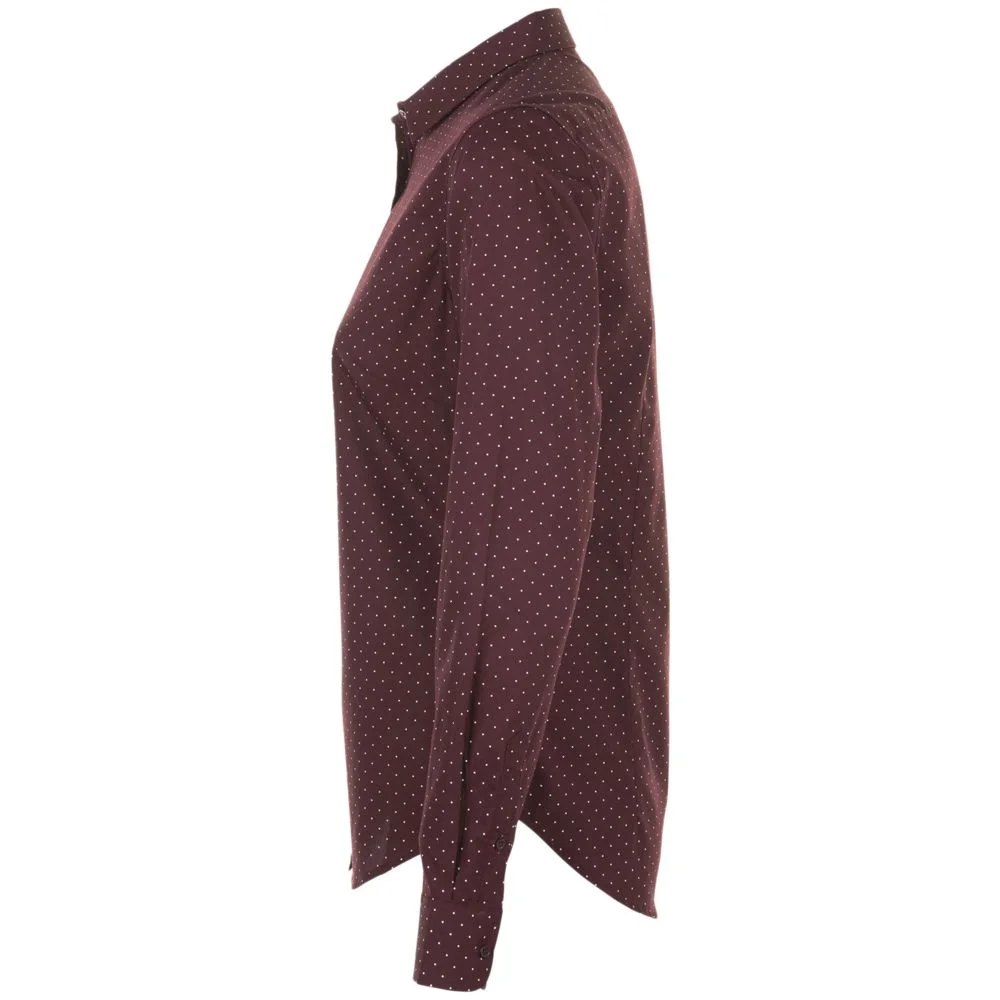 Рубашка женская Becker Women, бордовая с белым - фото 3