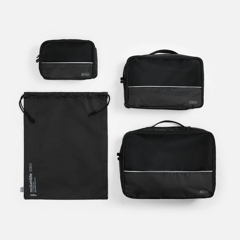 Дорожный набор сумок noJumble 4 в 1 черный - фото 2