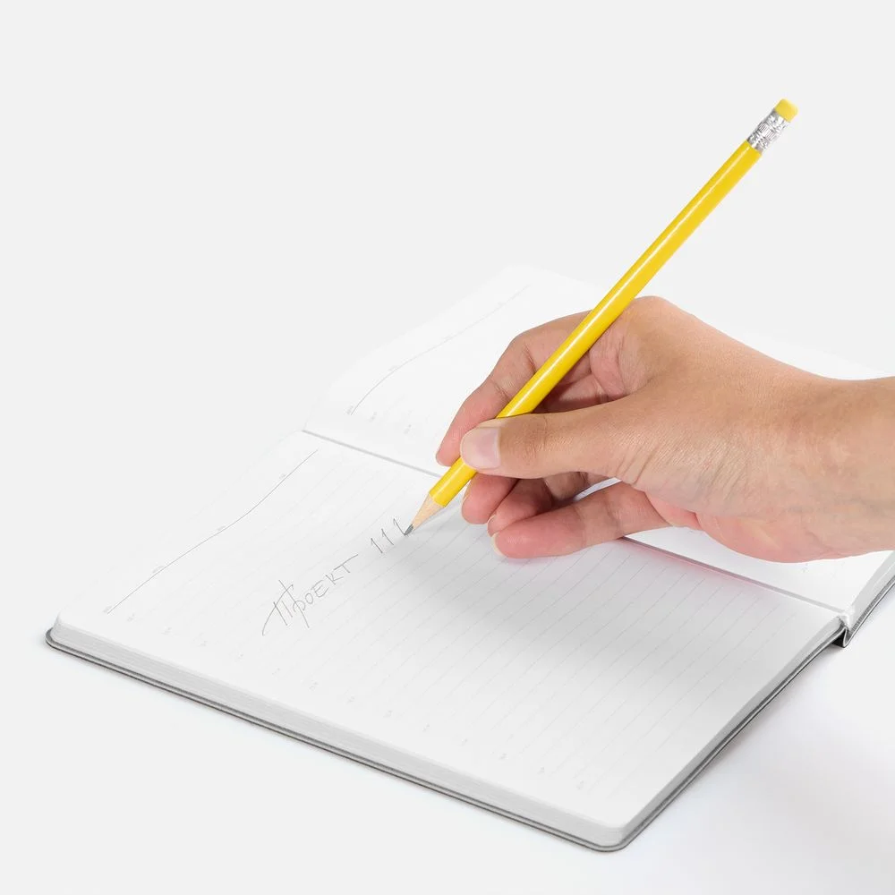 Карандаш простой Triangle с ластиком желтый - фото 2