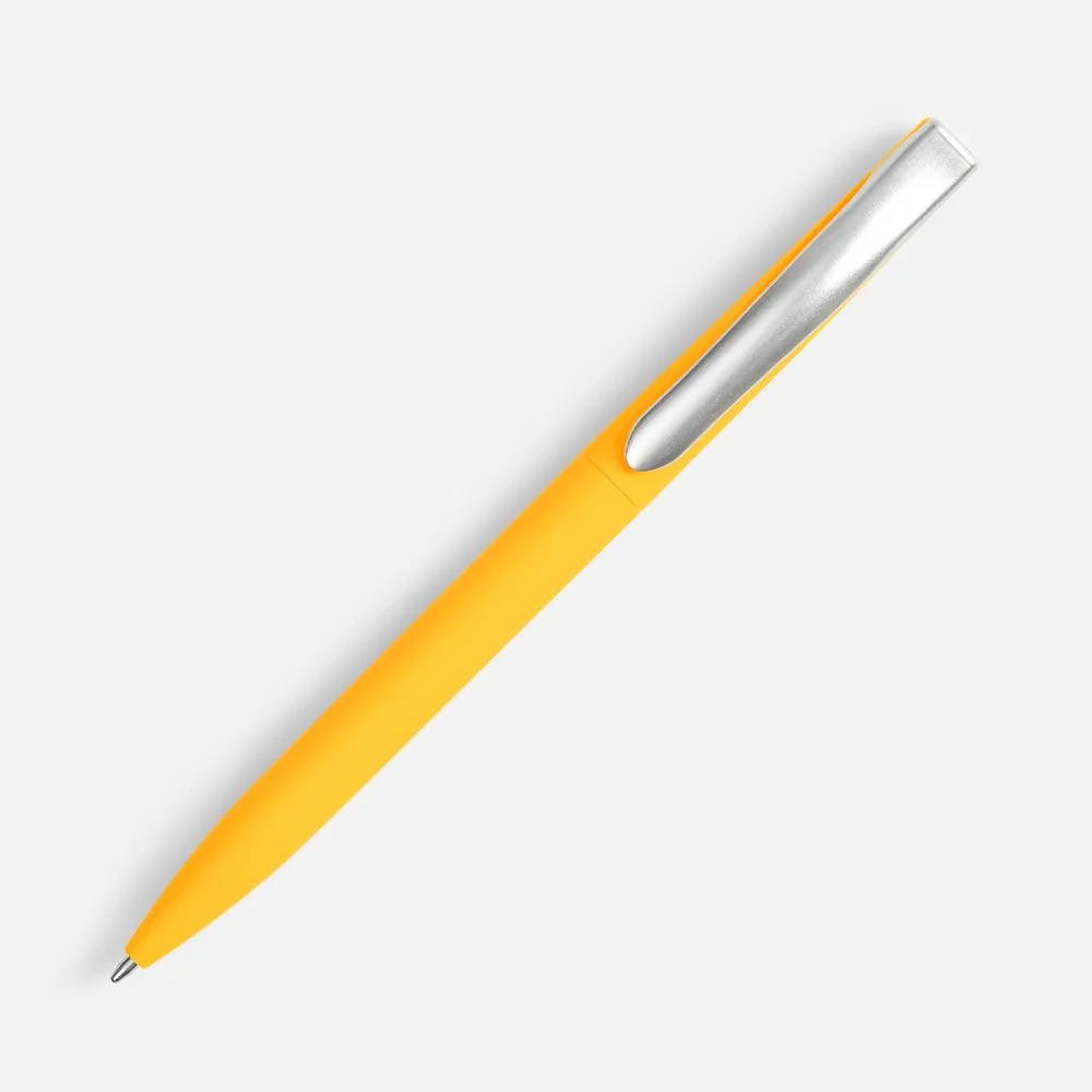 Ручка шариковая Pin Soft Touch желтая - фото 2