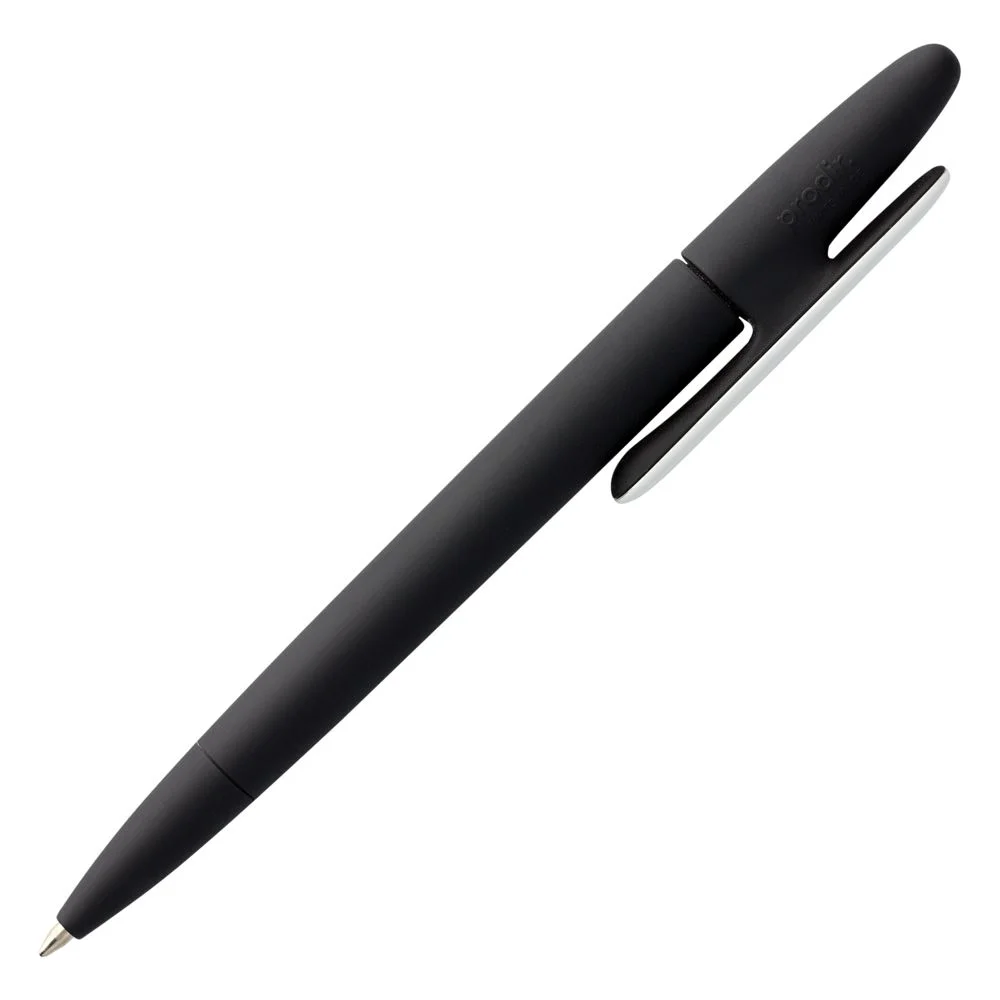 Ручка шариковая Prodir DS5 TRR-P Soft Touch черная с белым - фото 3