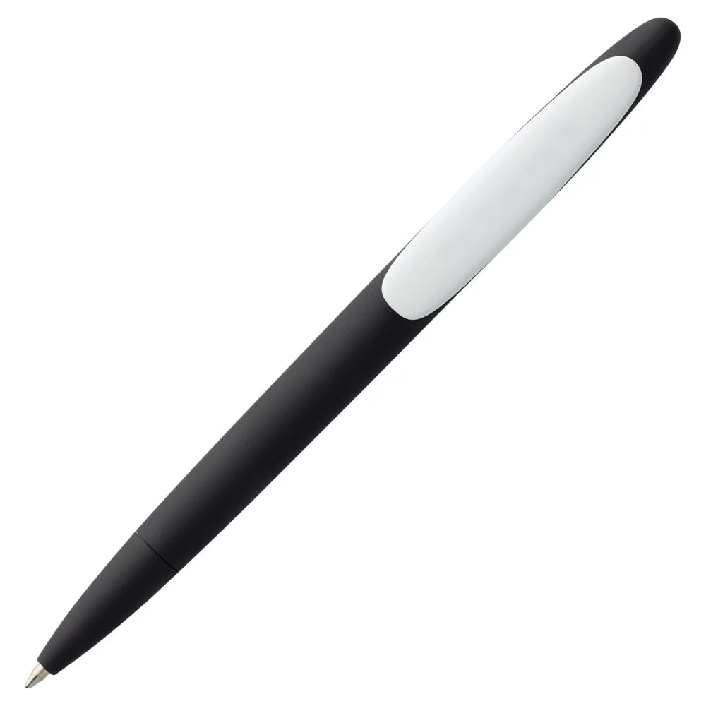 Ручка шариковая Prodir DS5 TRR-P Soft Touch черная с белым - фото 4