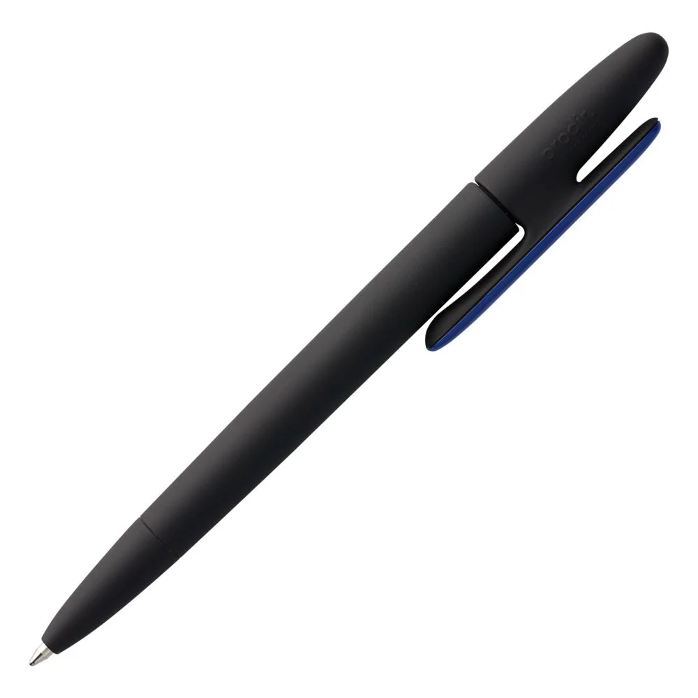 Ручка шариковая Prodir DS5 TRR-P Soft Touch черная с синим - фото 3
