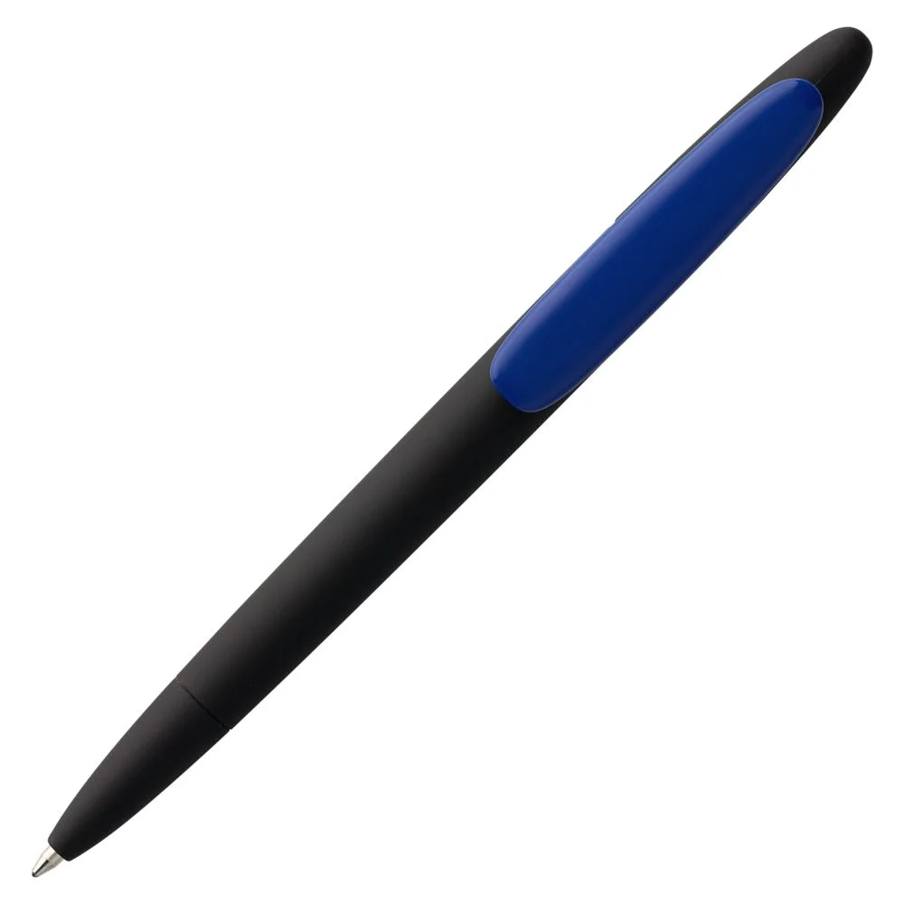 Ручка шариковая Prodir DS5 TRR-P Soft Touch черная с синим - фото 4