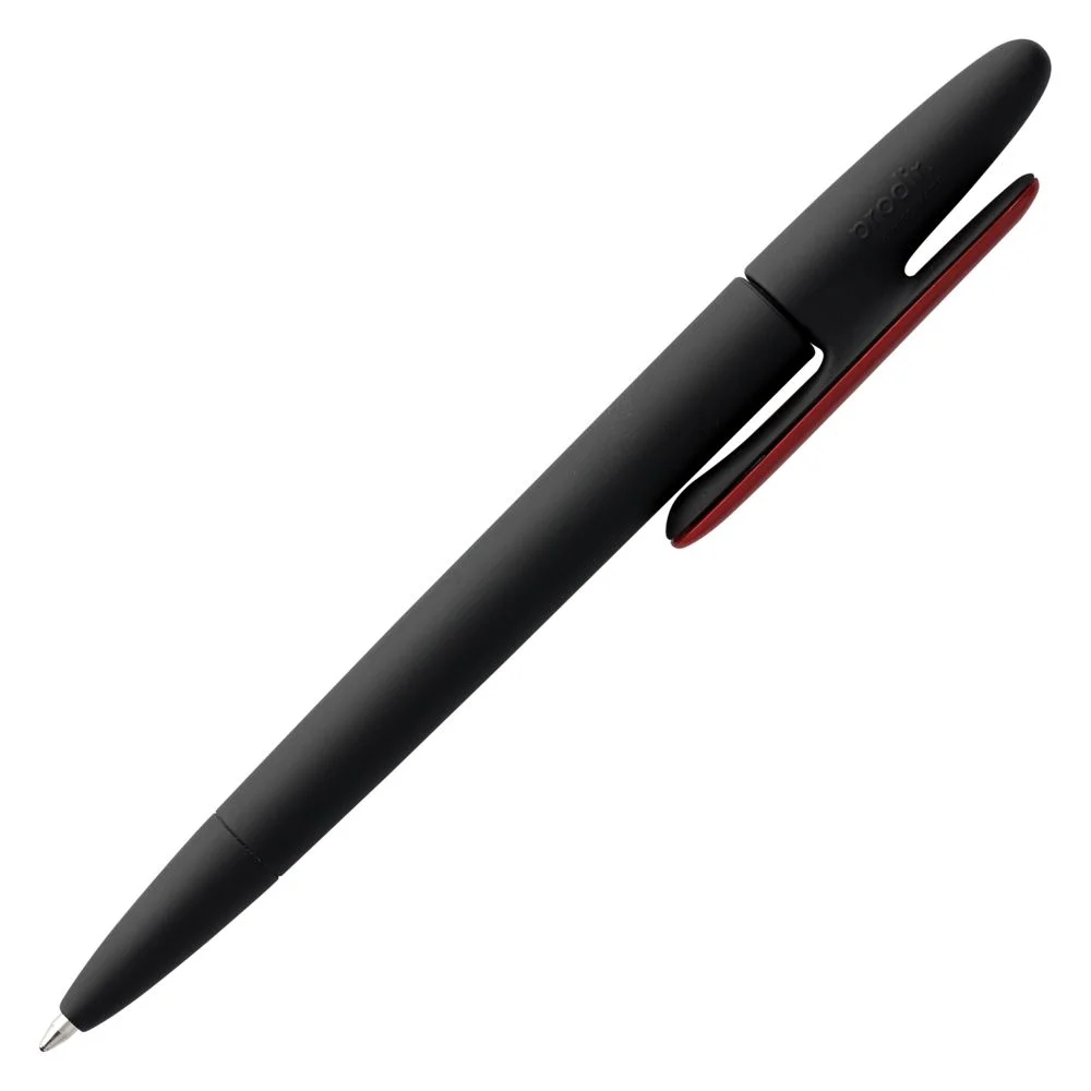 Ручка шариковая Prodir DS5 TRR-P Soft Touch черная с красным - фото 3
