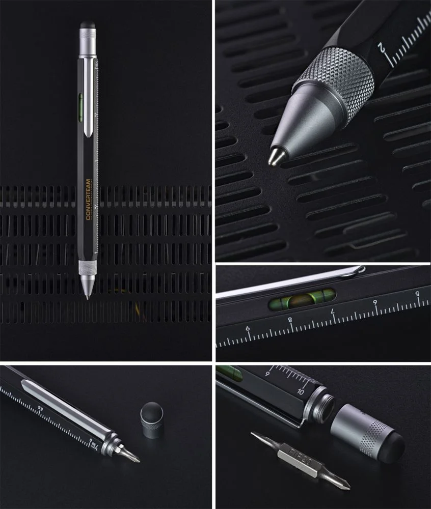 Ручка шариковая Construction мультиинструмент красная - фото 7