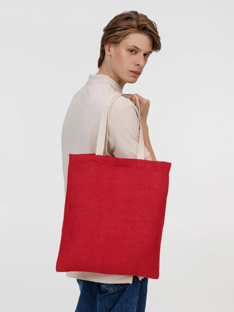 Холщовая сумка на плечо Juhu красная - фото 8