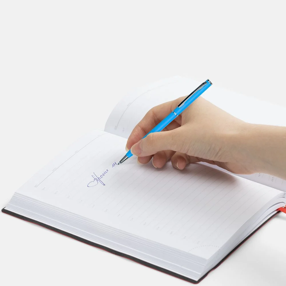 Ручка шариковая Hotel Chrome ver.2 матовая голубая - фото 4