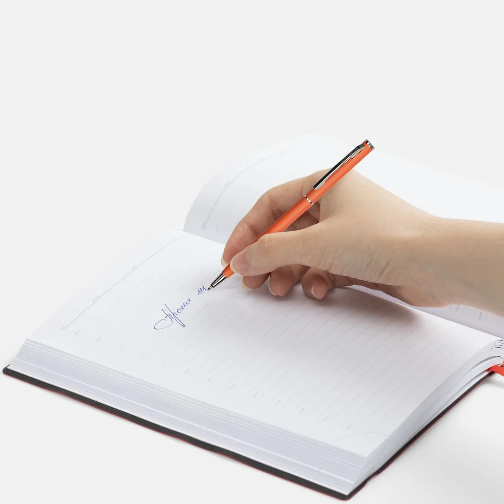 Ручка шариковая Hotel Chrome ver.2 матовая оранжевая - фото 5