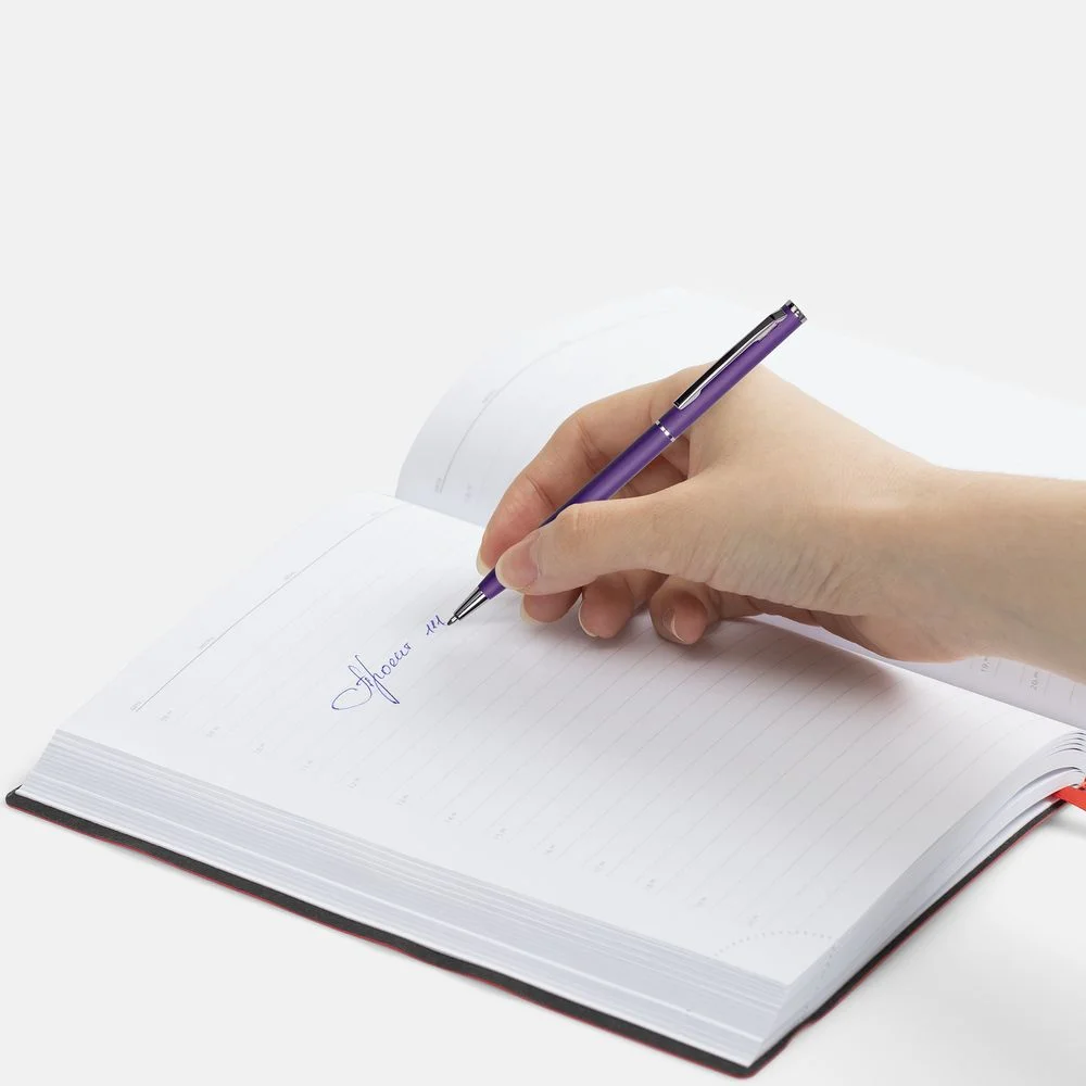 Ручка шариковая Hotel Chrome ver.2 матовая фиолетовая - фото 4