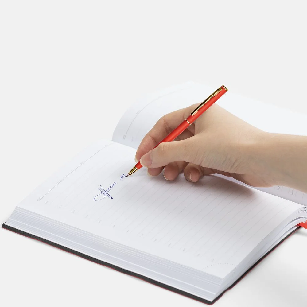 Ручка шариковая Hotel Gold ver.2 матовая красная - фото 4