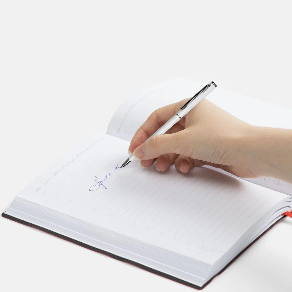 Ручка шариковая Hotel Chrome ver.2 глянцевая белая - фото 4