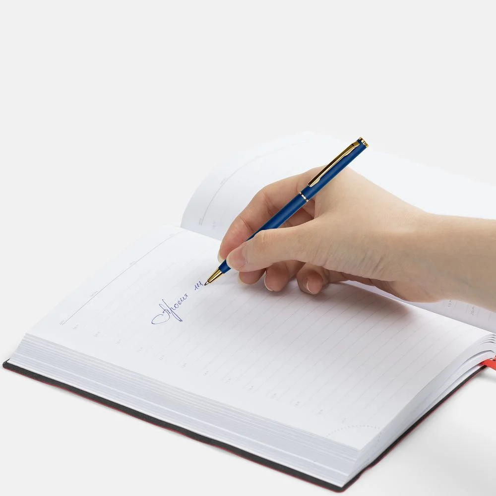 Ручка шариковая Hotel Gold ver.2 матовая синяя - фото 4