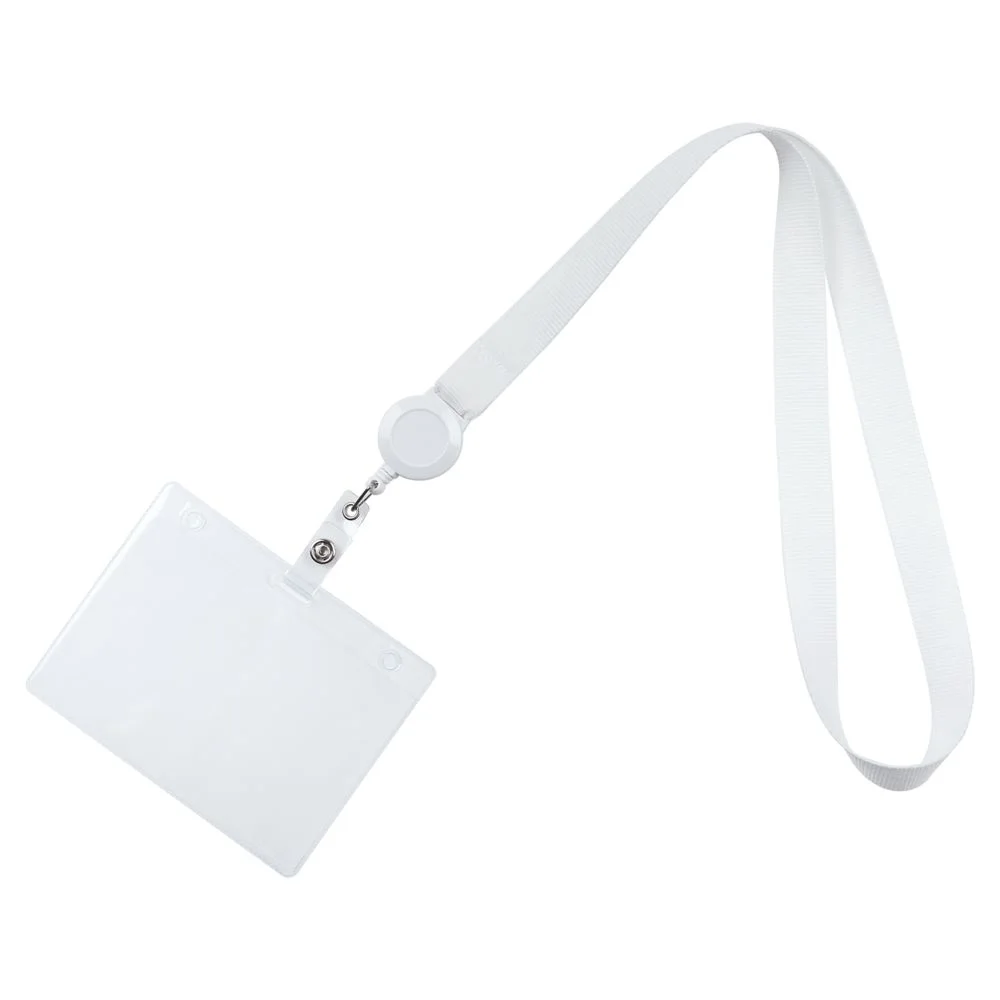 Лента для бейджа с ретрактором Retract белая - фото 2