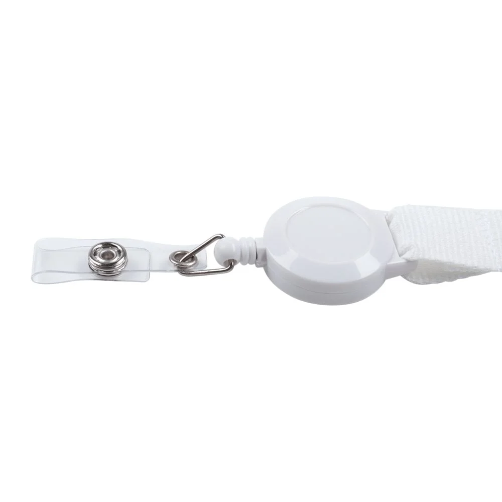 Лента для бейджа с ретрактором Retract белая - фото 3