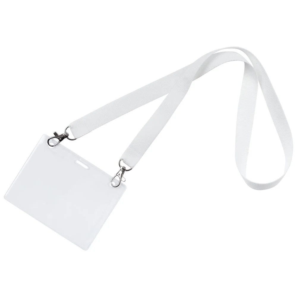 Лента для бейджа с 2 карабинами Carabine Duo белая - фото 2