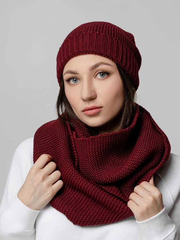 Снуд Brugge бордовый - фото 6