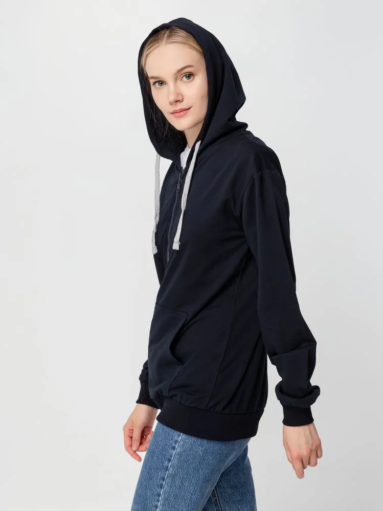 Толстовка на молнии с капюшоном Unit Siverga темно-синяя - фото 10