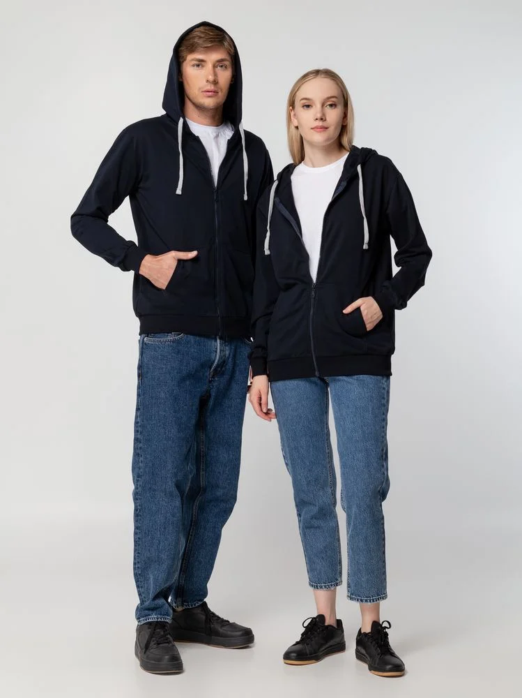 Толстовка на молнии с капюшоном Unit Siverga темно-синяя - фото 12