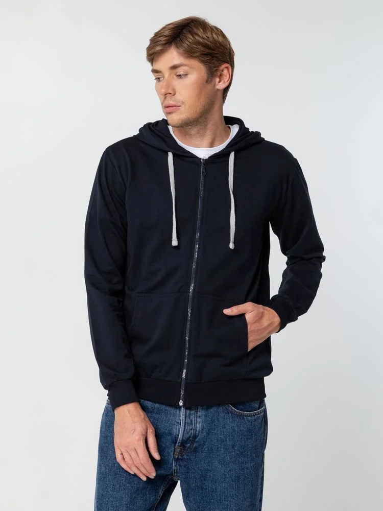 Толстовка на молнии с капюшоном Unit Siverga темно-синяя - фото 5