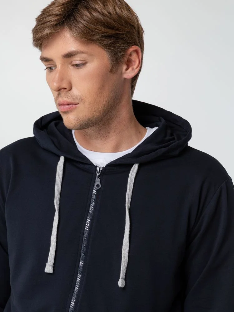 Толстовка на молнии с капюшоном Unit Siverga темно-синяя - фото 7