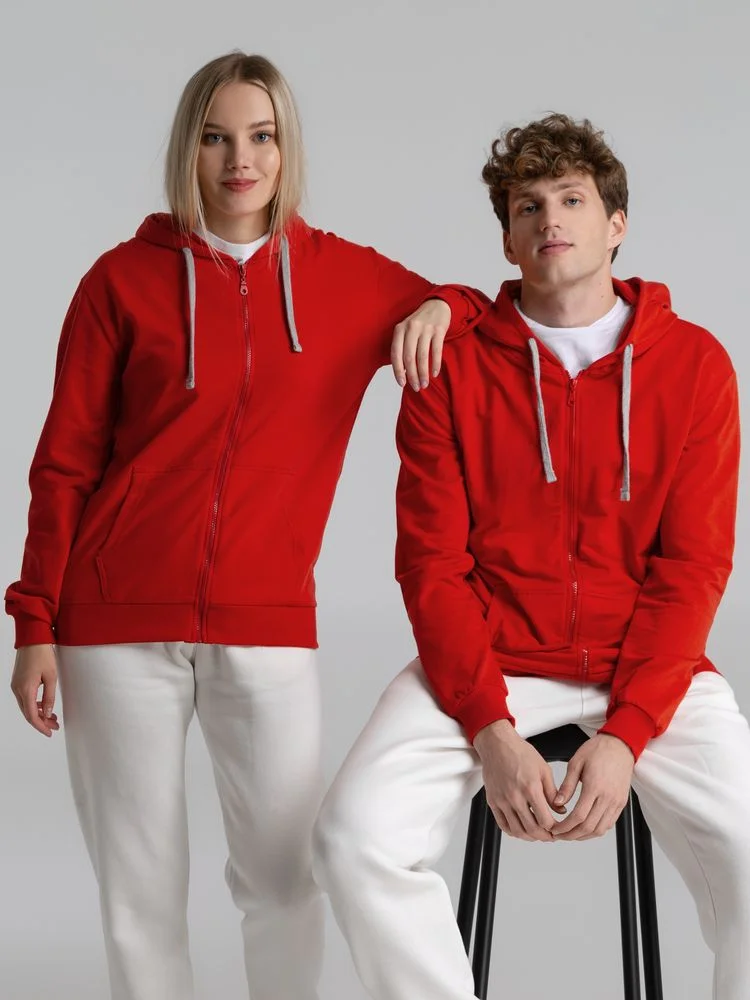Толстовка на молнии с капюшоном Unit Siverga красная - фото 13