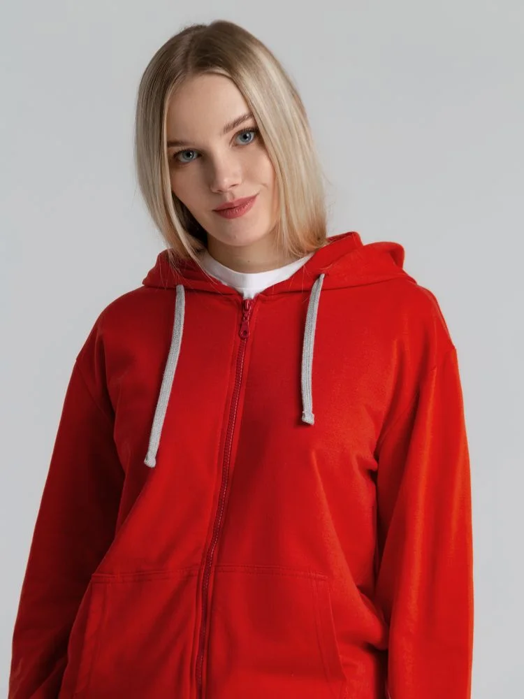 Толстовка на молнии с капюшоном Unit Siverga красная - фото 5