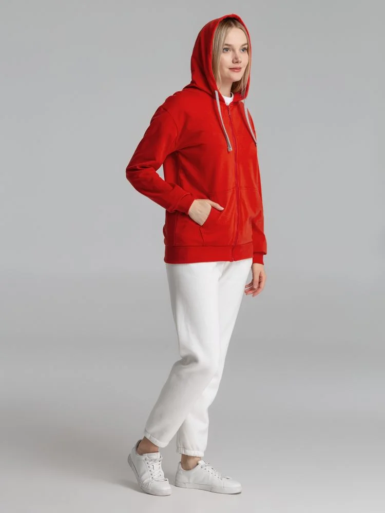 Толстовка на молнии с капюшоном Unit Siverga красная - фото 8