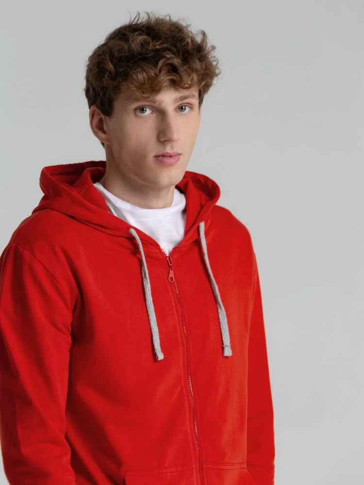 Толстовка на молнии с капюшоном Unit Siverga красная - фото 9