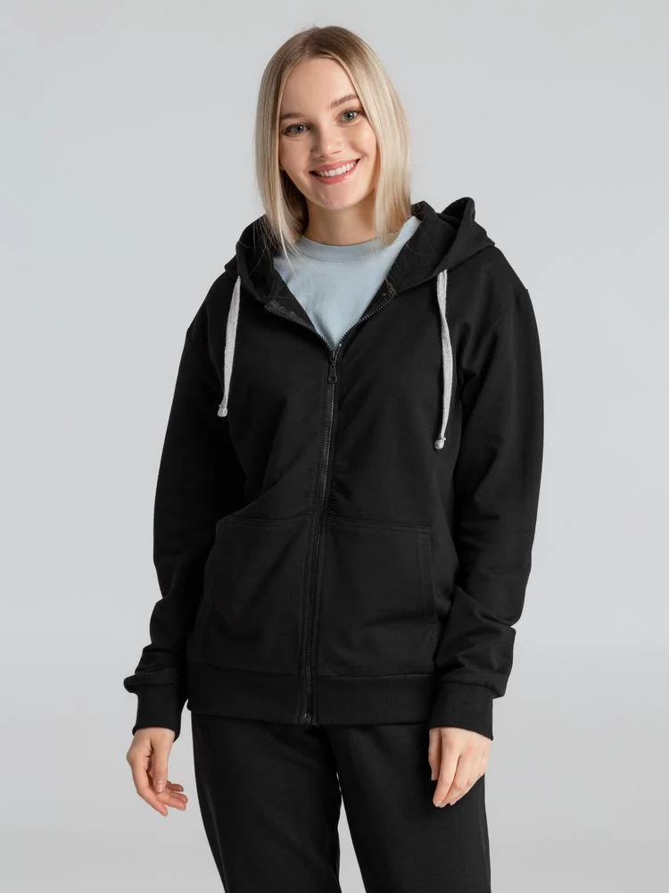 Толстовка на молнии с капюшоном Unit Siverga черная - фото 10