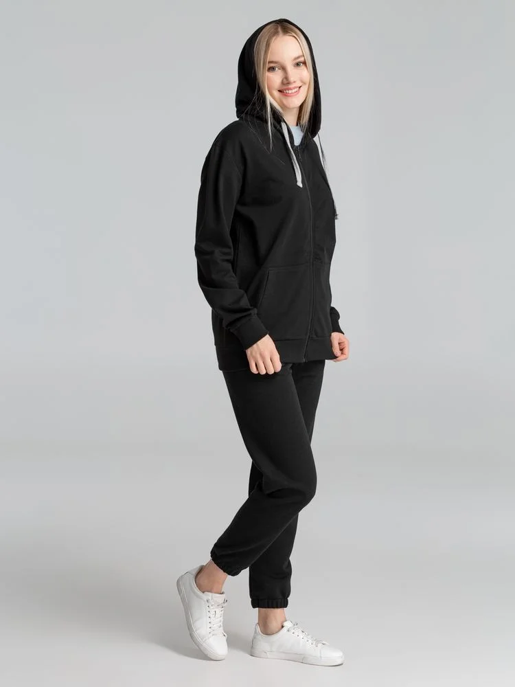 Толстовка на молнии с капюшоном Unit Siverga черная - фото 12